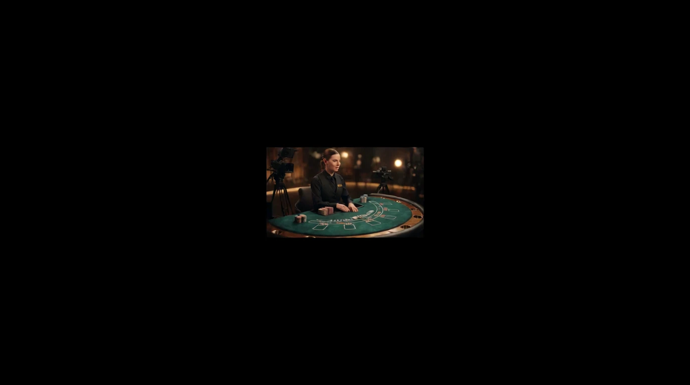 Live dealer vid blackjackbord i en professionell svensk casinostudio